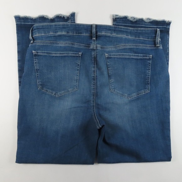 NYDJ Womens Jeans Size 12 Marilyn Raw Hem Medium Wash Straight Leg Blue Denim - Picture 8 of 10